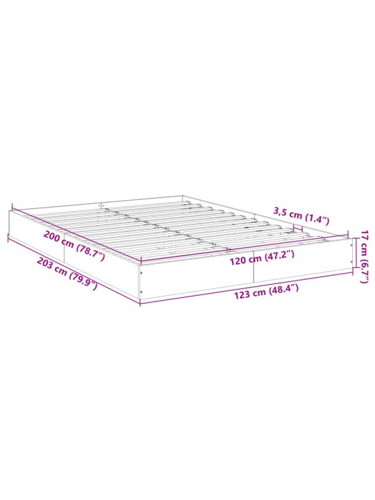 Rám postele černý 120 x 200 cm kompozitní dřevo