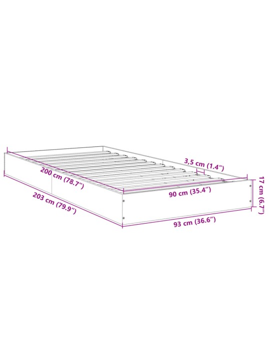 Rám postele černý 90 x 200 cm kompozitní dřevo