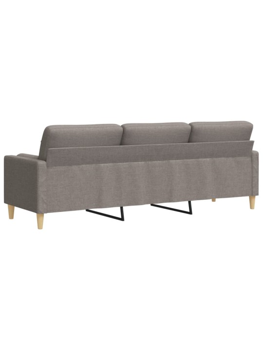 3místná pohovka s polštáři taupe 210 cm textil