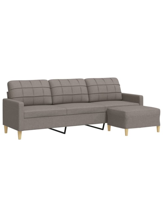 3místná pohovka s podnožkou taupe 210 cm textil