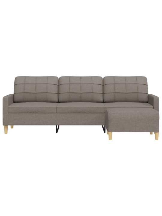 3místná pohovka s podnožkou taupe 210 cm textil