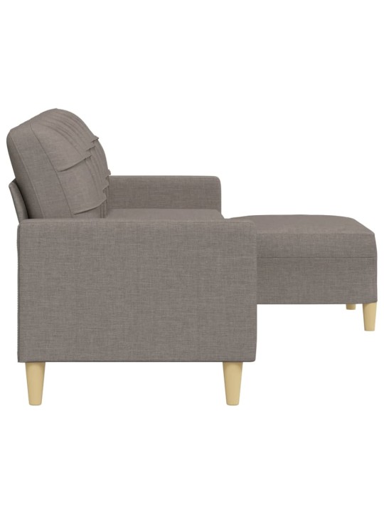 3místná pohovka s podnožkou taupe 210 cm textil