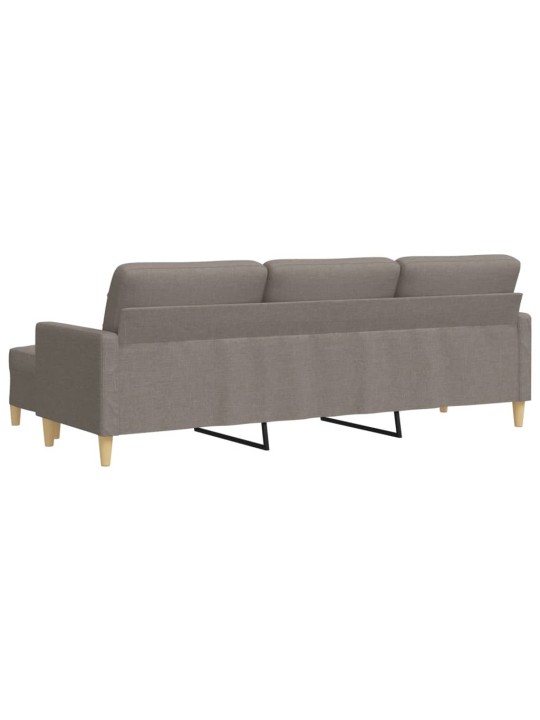 3místná pohovka s podnožkou taupe 210 cm textil