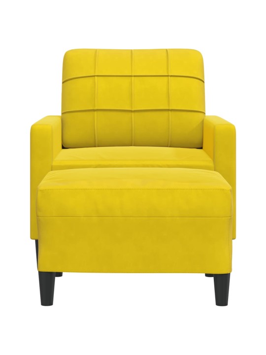 Křeslo s podnožkou žluté 60 cm samet
