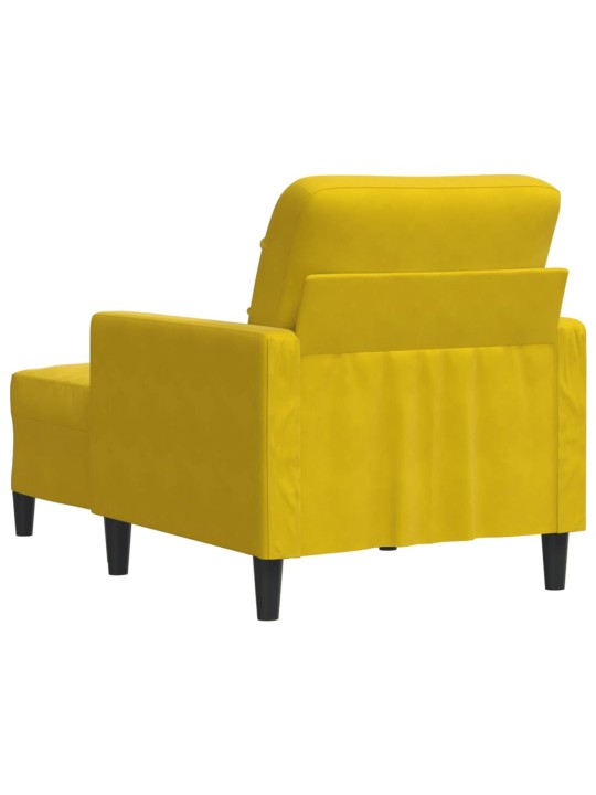 Křeslo s podnožkou žluté 60 cm samet