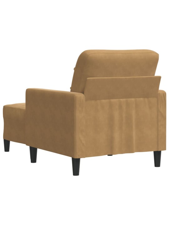 Křeslo s podnožkou hnědé 60 cm samet
