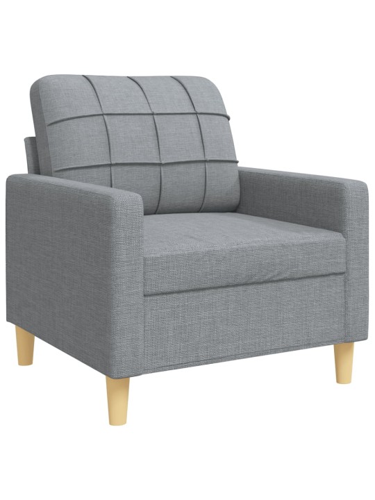 3dílná sedací souprava světle šedá textil
