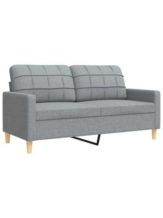 3dílná sedací souprava světle šedá textil
