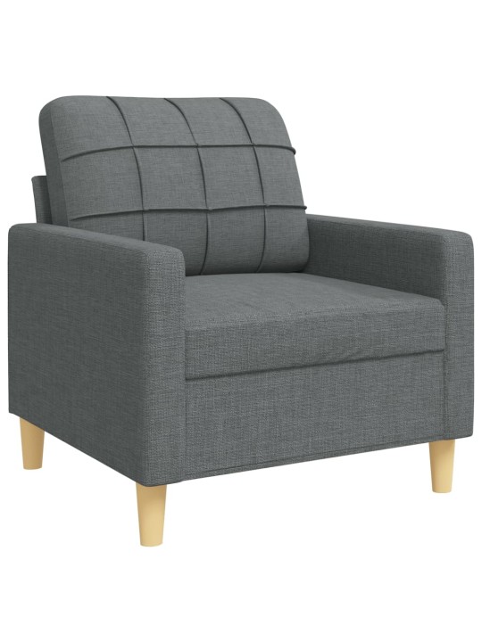 3dílná sedací souprava tmavě šedá textil