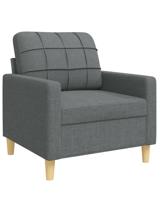 3dílná sedací souprava tmavě šedá textil