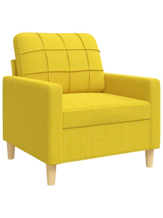 3dílná sedací souprava světle žlutá textil