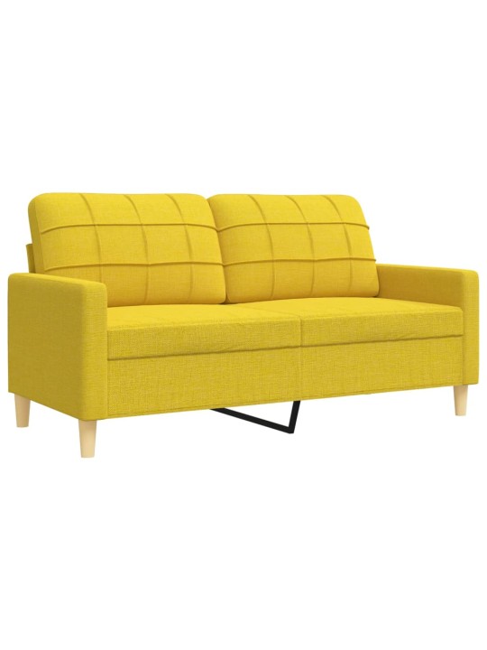 3dílná sedací souprava světle žlutá textil