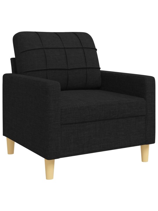 4dílná sedací souprava s podnožkou černá textil
