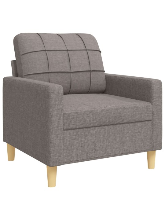 4dílná sedací souprava s podnožkou taupe textil