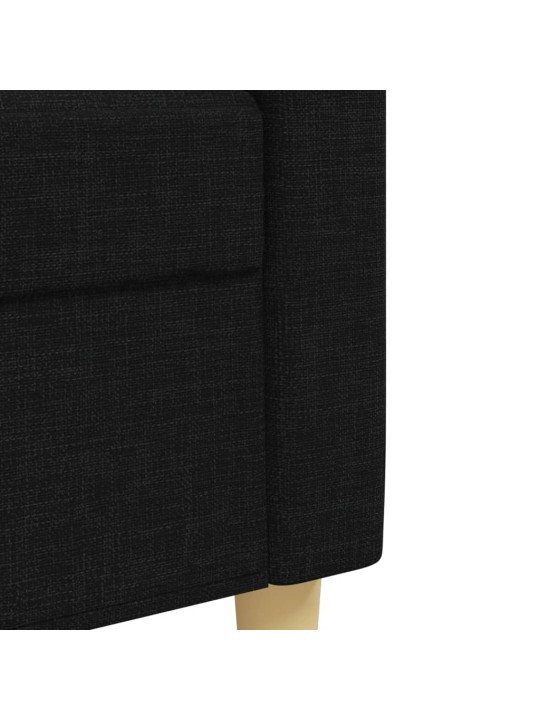 3dílná sedací souprava s polštáři černá textil