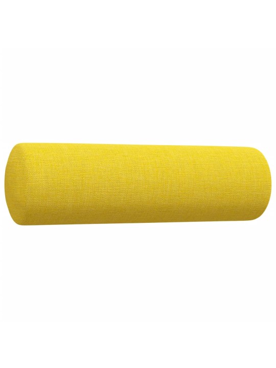 3dílná sedací souprava s polštáři světle žlutá textil