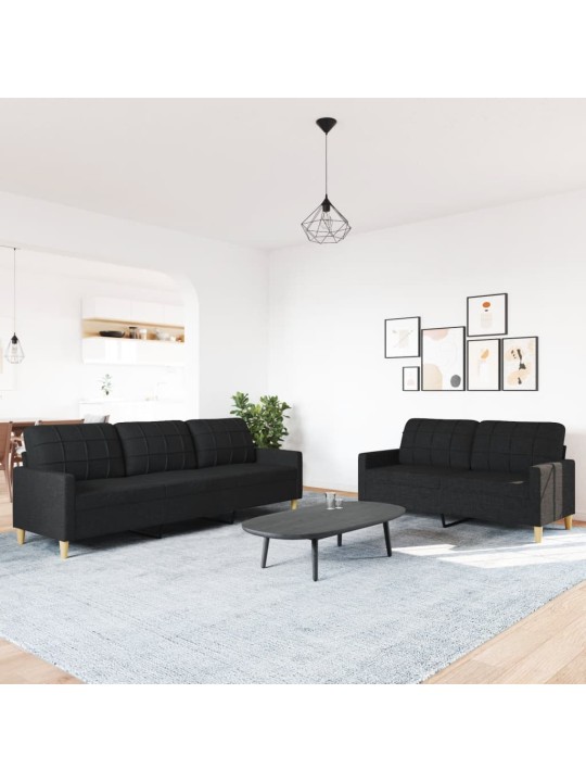 2dílná sedací souprava černá textil