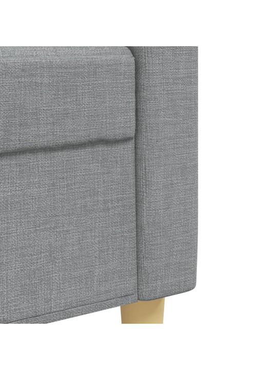 3dílná sedací souprava s podnožkou světle šedá textil