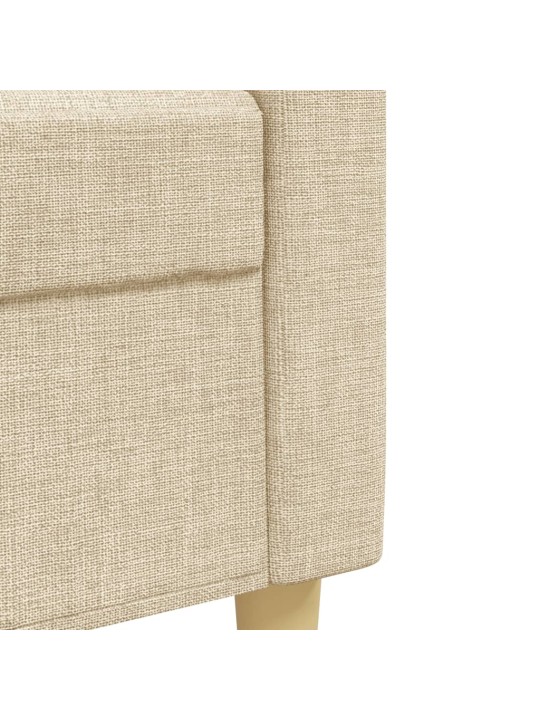 3dílná sedací souprava s podnožkou krémová textil