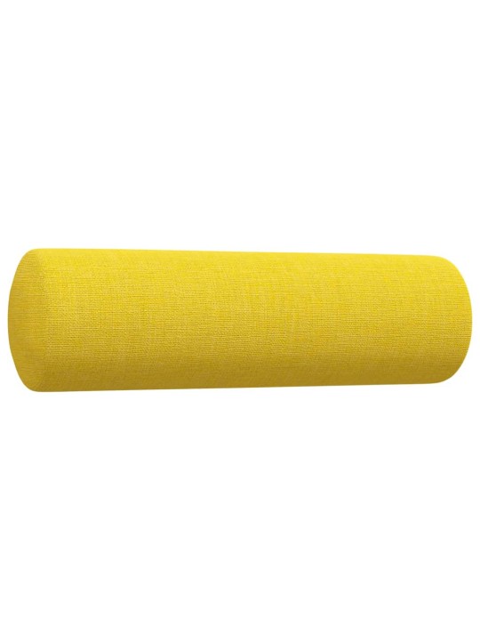 2dílná sedací souprava s polštáři světle žlutá textil