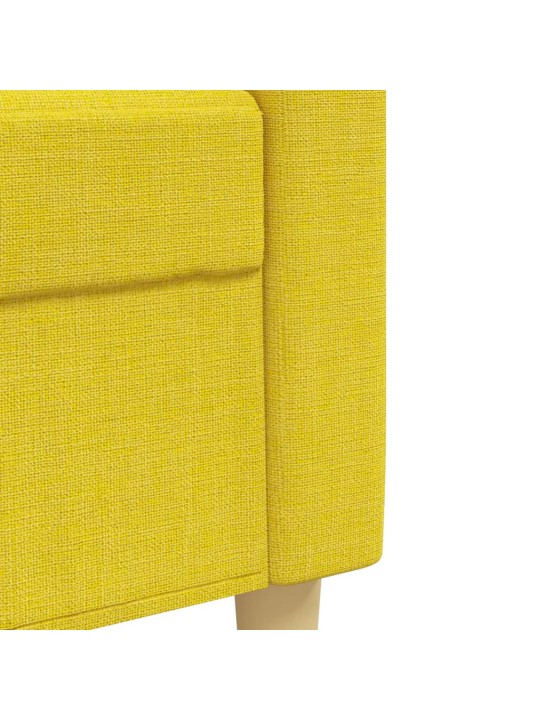 2dílná sedací souprava s polštáři světle žlutá textil