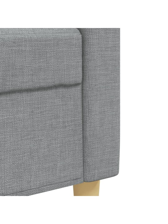 3dílná sedací souprava s podnožkou a polštáři šedá textil