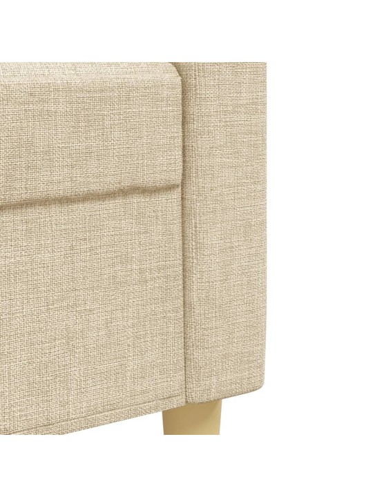 3dílná sedací souprava s podnožkou a polštáři krémová textil
