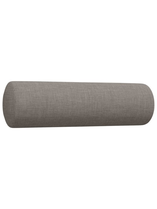 3dílná sedací souprava s podnožkou a polštáři taupe textil