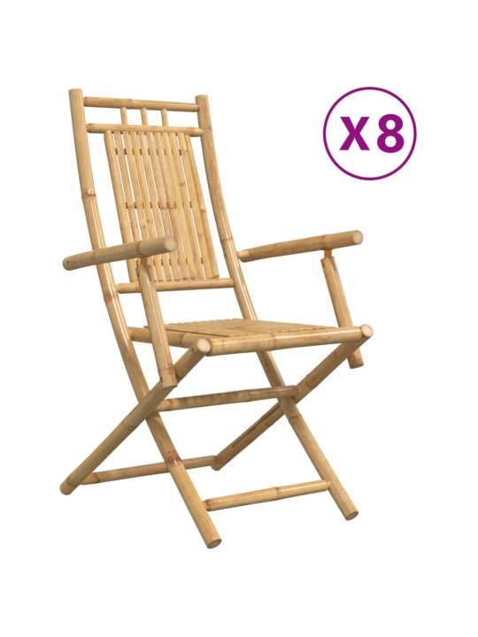 Skládací zahradní židle 8 ks 53 x 66 x 99 cm bambus