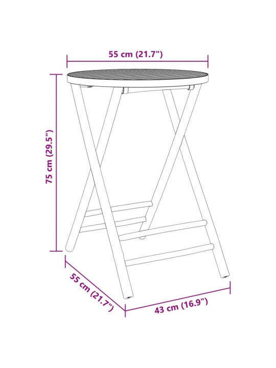3dílný bistro set bambus
