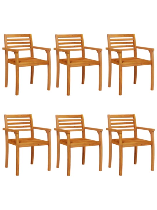 Zahradní židle 6 ks 59 x 55 x 85 cm masivní akáciové dřevo