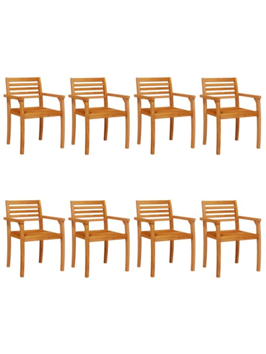 Zahradní židle 8 ks 59 x 55 x 85 cm masivní akáciové dřevo