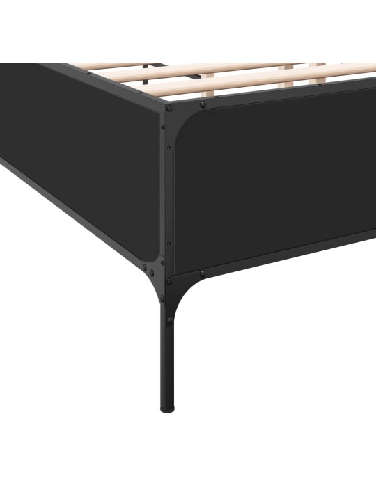 Rám postele černý 200 x 200 cm kompozitní dřevo a kov