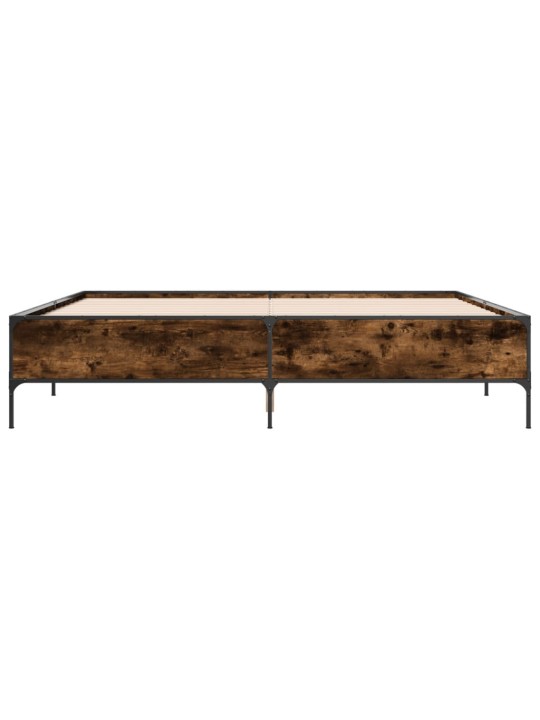 Rám postele kouřový dub 180 x 200 cm kompozitní dřevo a kov