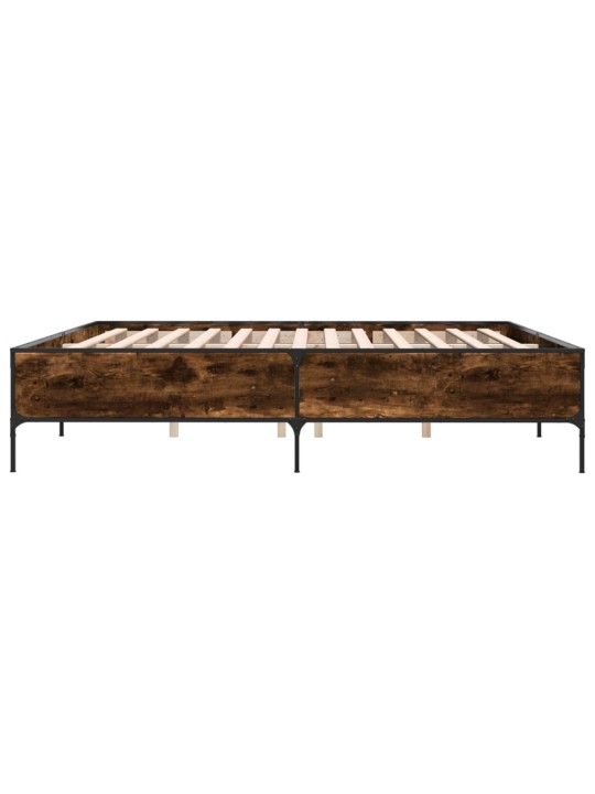 Rám postele kouřový dub 180 x 200 cm kompozitní dřevo a kov