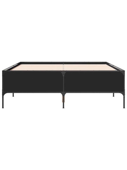 Rám postele černý 150 x 200 cm kompozitní dřevo a kov