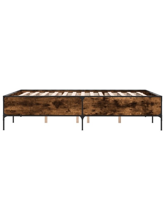 Rám postele kouřový dub 140 x 200 cm kompozitní dřevo a kov