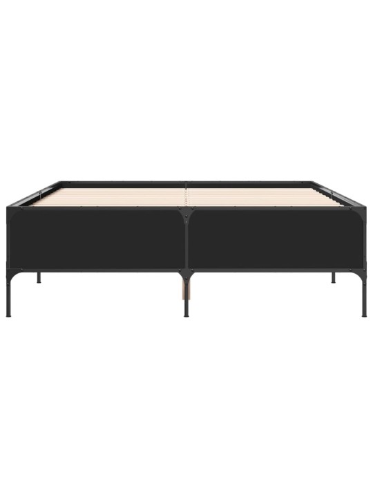 Rám postele černý 120 x 200 cm kompozitní dřevo a kov