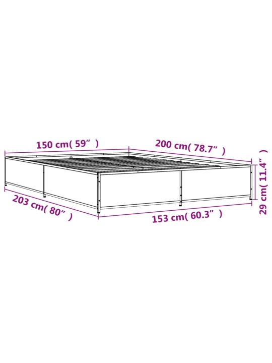 Rám postele černý 150 x 200 cm kompozitní dřevo a kov