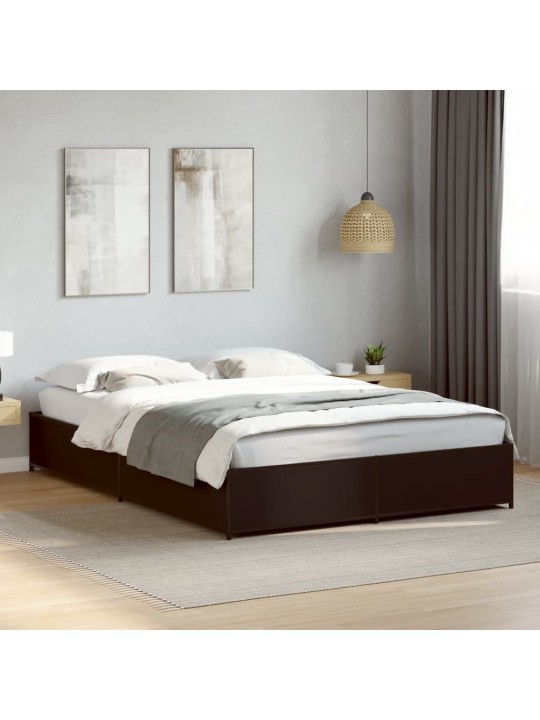 Rám postele černý 150 x 200 cm kompozitní dřevo a kov