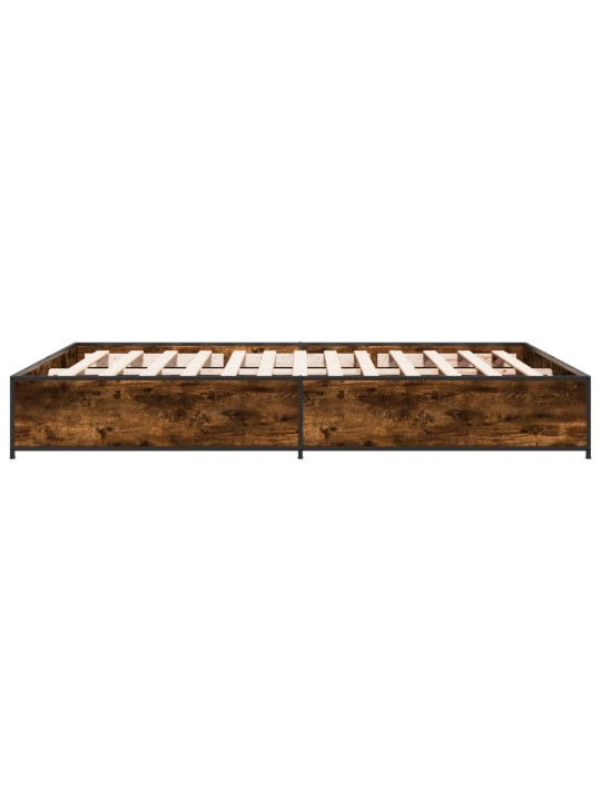 Rám postele kouřový dub 150 x 200 cm kompozitní dřevo a kov