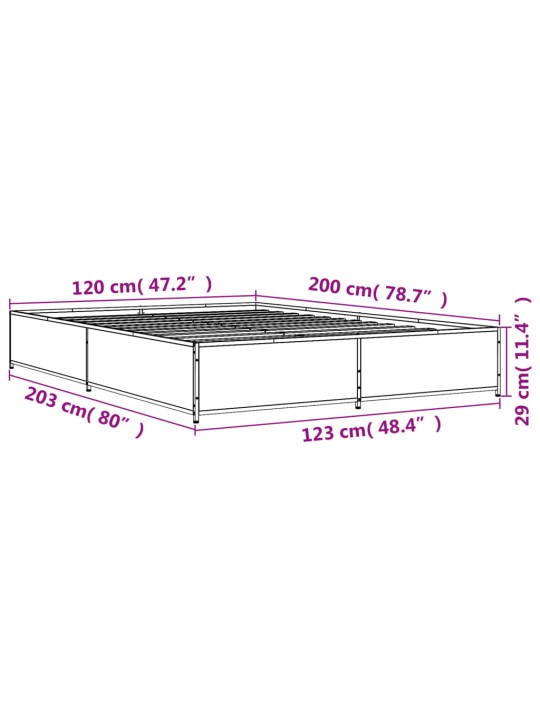 Rám postele černý 120 x 200 cm kompozitní dřevo a kov