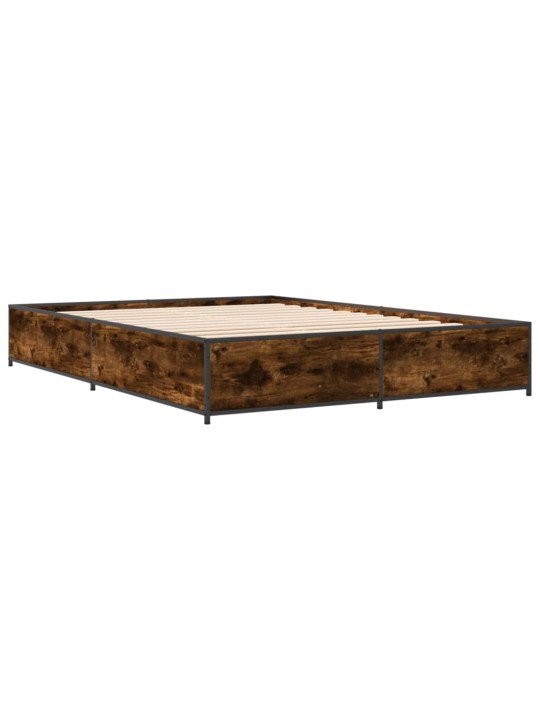 Rám postele kouřový dub 120 x 200 cm kompozitní dřevo a kov