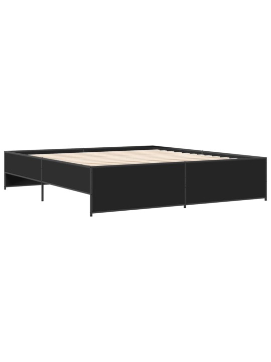 Rám postele černý 180 x 200 cm kompozitní dřevo a kov