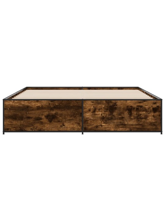 Rám postele kouřový dub 180 x 200 cm kompozitní dřevo a kov