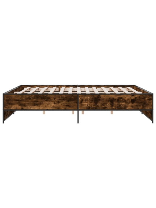 Rám postele kouřový dub 180 x 200 cm kompozitní dřevo a kov