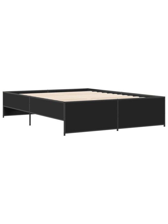 Rám postele černý 150 x 200 cm kompozitní dřevo a kov