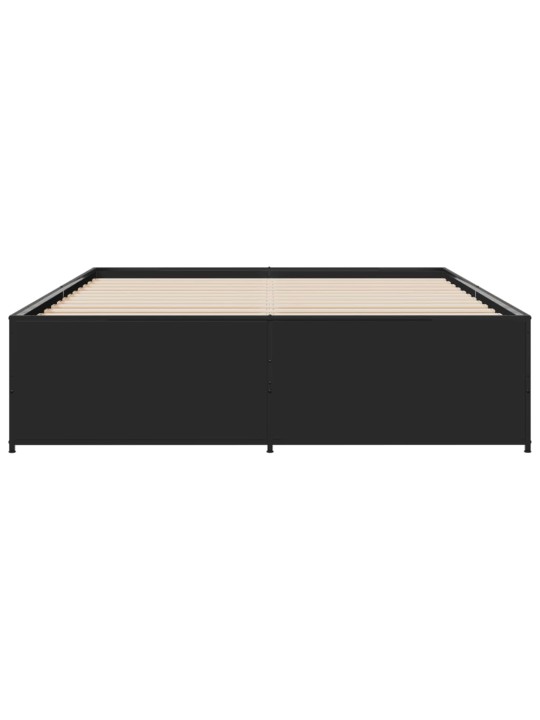 Rám postele černý 150 x 200 cm kompozitní dřevo a kov