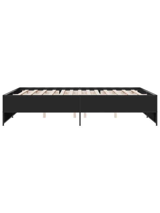 Rám postele černý 150 x 200 cm kompozitní dřevo a kov
