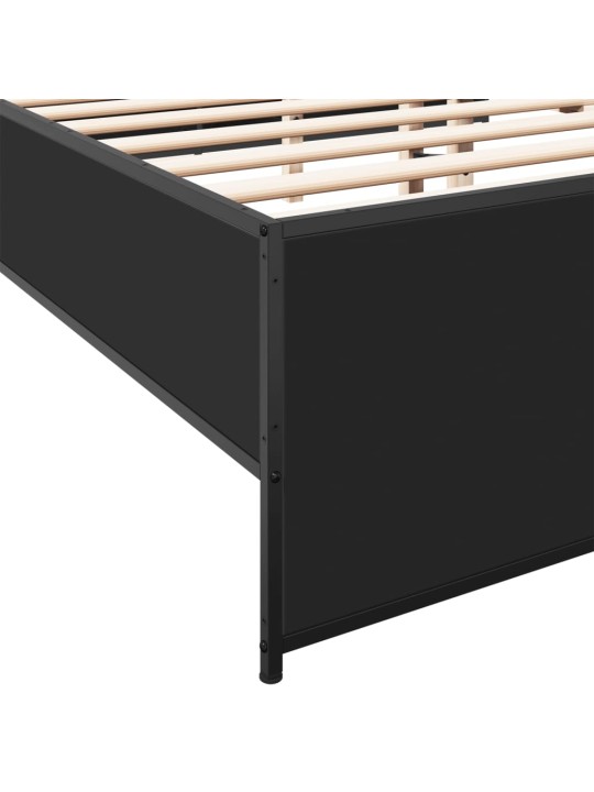 Rám postele černý 150 x 200 cm kompozitní dřevo a kov